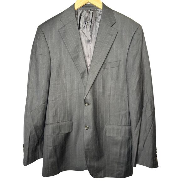 Canali Suit Blazer Mens Size 34 Sport Coat Wool Gray Pinstripe Suit 2 Button EUC